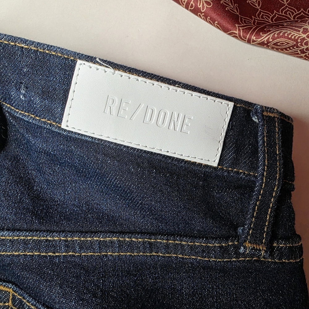 Re / Done Jeans 70s Ultra High Rise Stove Pipe Size 23 - Picture 12 of 12